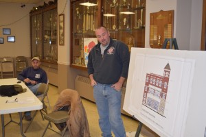 Cold Spring Fire Company Assistant Chief Steve Smith outlined plans for the proposed firehouse. CSFC President John Landolfi is seated.