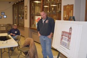 Cold Spring Fire Company Assistant Chief Steve Smith outlined plans for the proposed firehouse. CSFC President John Landolfi is seated.