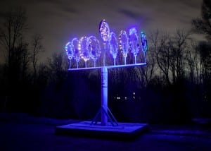 The Beacon Bicycle Menorah, built by Ed Benavente