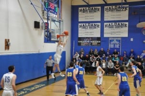 Peter Hoffman scores his 1,000th and 1,001st points of his high school career.