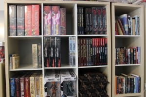 The Groombridge Games shelves are stocked with a cross section of board games, action figures and related books.
