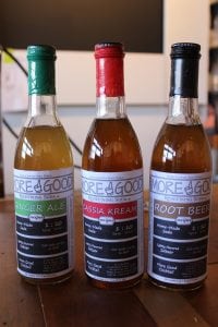 The More Good line of Soda Syrups: Ginger Ale, Cassia Kreme and Root Beer.
