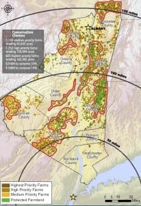 Map showing farmland conservation priorities (courtesy Scenic Hudson)