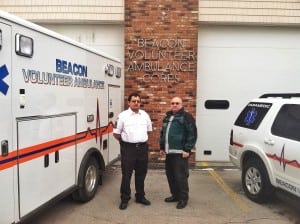 Director Antony Tseng and President Andrew DiLuvio of the Beacon Volunteer Ambulance Corps