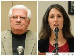 The two candidates: Thomas Robertson and Danielle Pack-McCarthy