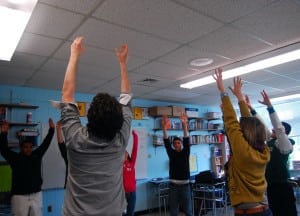 A Hudson Valley Shakespeare Festival school workshop, in action (Photo by William Marsh)