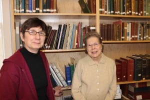 Putnam History Museum research volunteers Corinne Giunta, left, and Lillian McGuinness