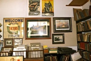 Antique books and prints from earlier eras fill Hudson Rogue's interior.