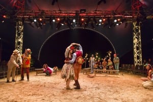 Susannah Millonzi and Babak Tafti, center, in "The Winter's Tale"