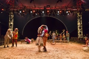 Susannah Millonzi and Babak Tafti, center, in "The Winter's Tale"