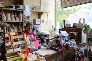 Leonora Burton behind the counter at The Country Goose (photo by A. Rooney)