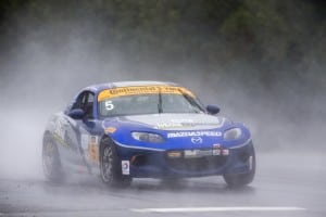 McAleer and his racing partner had to cope with wet conditions to win the title. (Photo by Al Merion Padron)