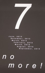 The poster placed at the front of the auditorium (Photo by M. Turton)