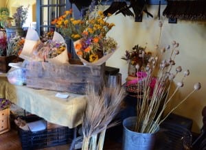 Dried flowers for sale at the Cold Spring Farmers' Market; photo by L.S. Armstrong