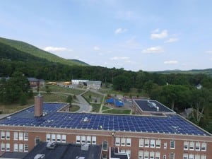 A view of the Haldane rooftop solar panels (Photo courtesy Monolith Solar)
