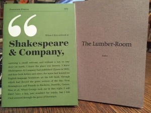 An original work, left, and a short story by Saki, in Paravion Press editions (Photo by A. Rooney)