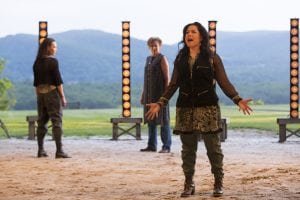 (Left to right) Stacey Yen, Nance Williamson and Maria-Christina Oliveras in "Macbeth" (Photo by T. Charles Erickson)