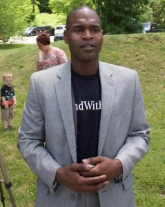 Ali Muhammad announces his candidacy in Beacon (photo by K.E. Foley)