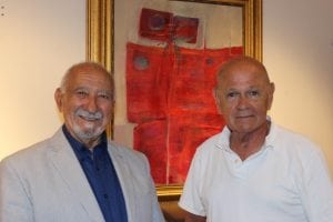 Bob Digiovanni and Bob McCaffrey at the opening of Digiovanni's exhibit at McCaffrey Real Estate on July 1. (Photo by A. Rooney)