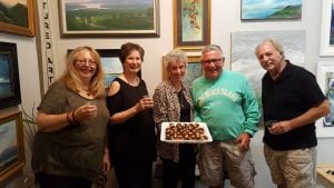 Gallery co-owners Mary Ann Glass, Virginia Donovan, retiring co-owner Linda Hubbard, Beacon Mayor Randy Casale and new co-owner Karl LaLonde (Photo by Rafael Quirindongo)