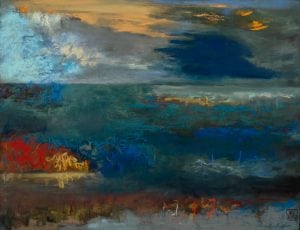 "Twilight on the Sea" pastel by Sheilah Rechtschaffer