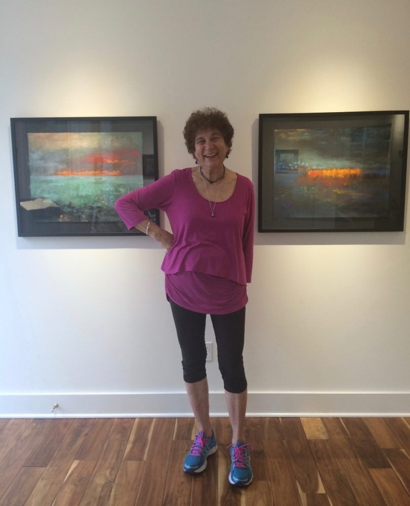 Sheilah Rechtschaffer, pictured at her opening at the Buster Levi Gallery. (Photo by Lucille Tortora)