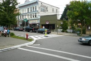 A Photoshopped image showing a crosswalk on Main St.