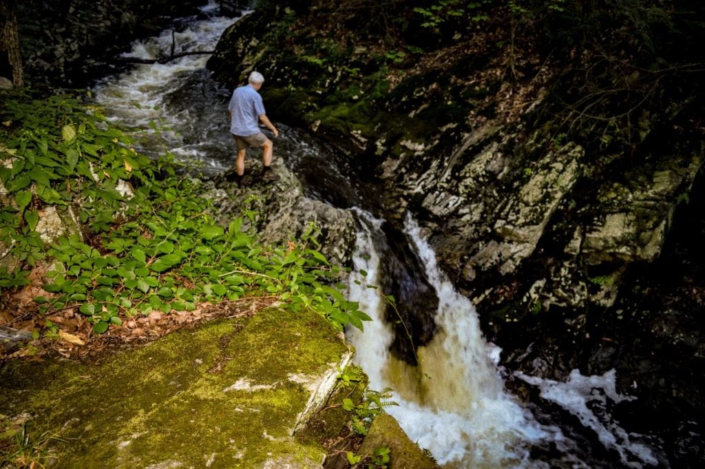 Clove Creek's waters unspool down Hortontown gorge in Cold Spring. (Don't try this at home!)