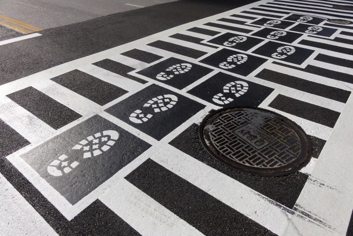 hopskotch crosswalk in Baltimore