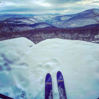 McGuire on skiis