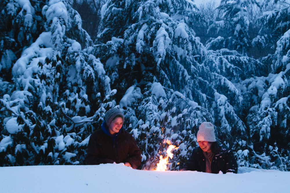 Winter fire pit