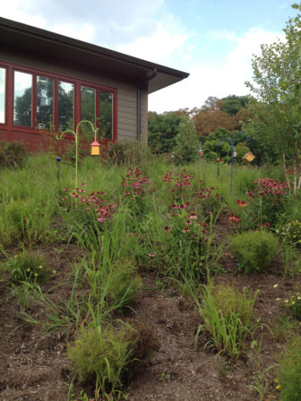 The bird-and-butterfly garden outside the Howland House