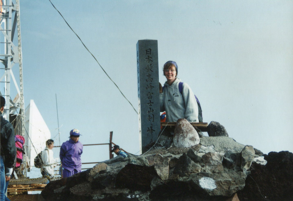 Hadden atop Mount Fuji