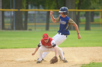 Jack Antalek cruises into second against the Red Hawks.