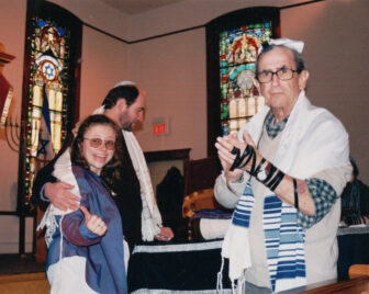 Hannah Zollner’s parents (left) at her naming ceremony