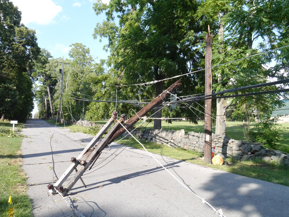 Tropical Storm Isaias power line