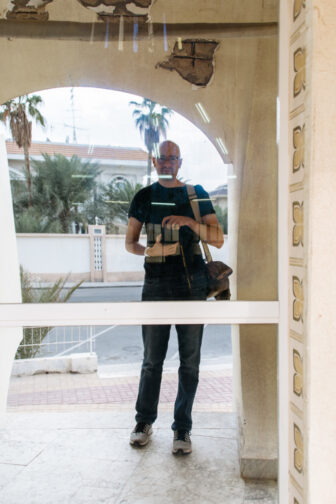 A self-portrait of Alex Wilcox Cheek taken in Doha
