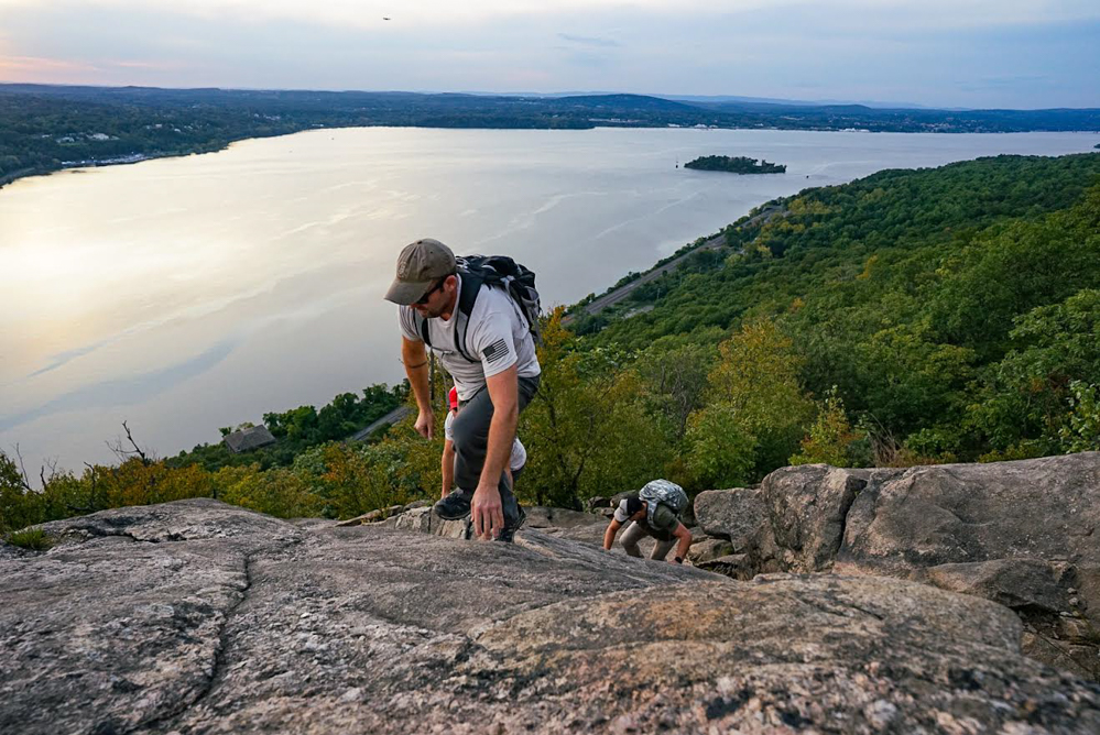 Participants in the Guardian Revival program hike above the Hudson.