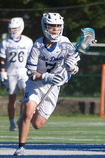 Sophomore Liam Gaugler had a hat trick against Dobbs Ferry.