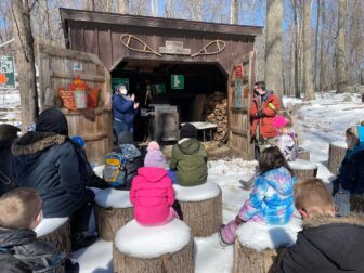 Navigators visiting Sharpe Reservation learned how sap becomes syrup.