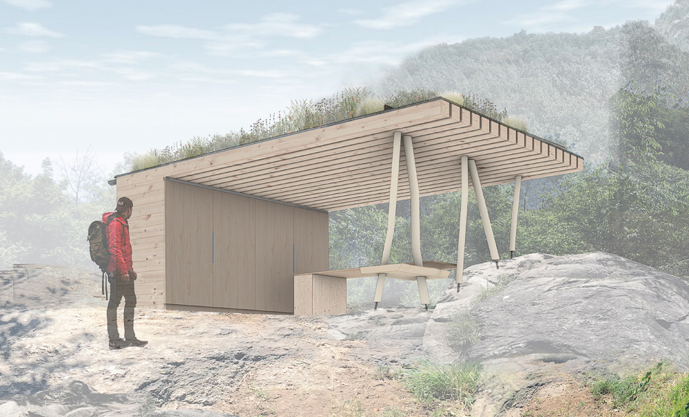 A rendering of the new Fjord Trail steward station (Gray Organschi Architecture)