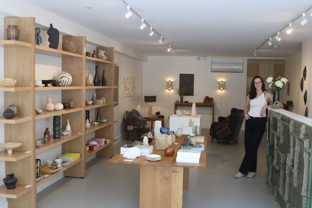 Julia Caldwell inside the studio store. The other half of the space is a gallery.