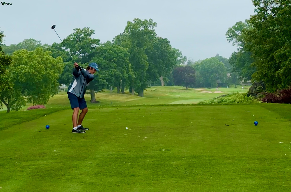 Jasper tees off in June at Hampshire Country Club in Mamaroneck. Photos provided