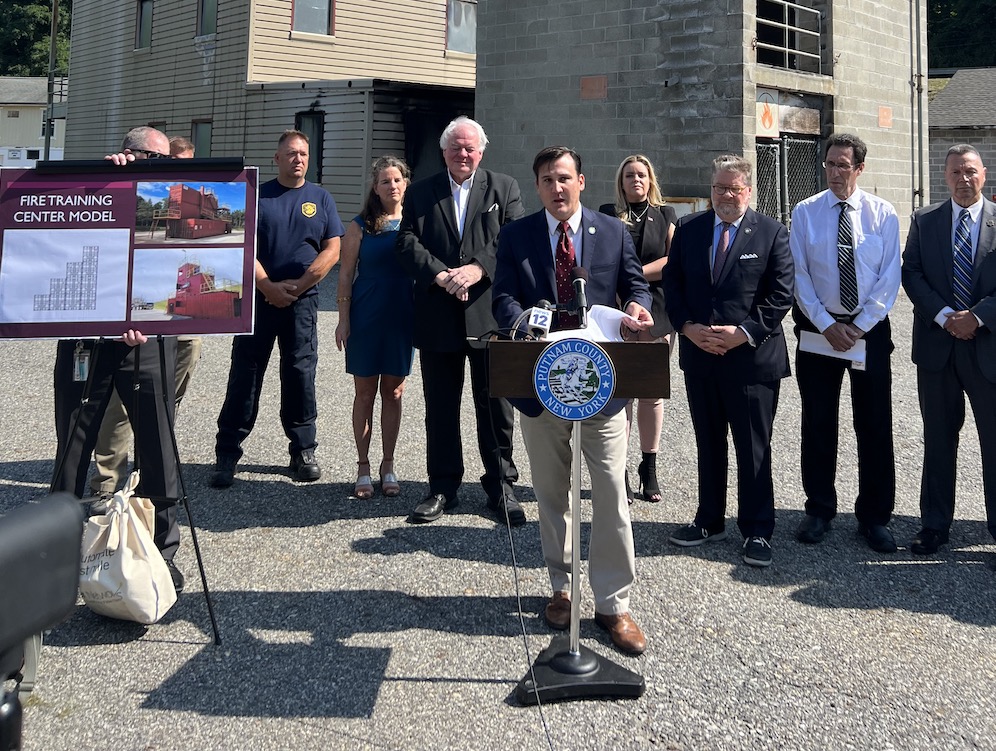 Putnam County Executive Kevin Byrne and other elected officials, in a news conference on Aug. 9, called for a new fire training center. Putnam County