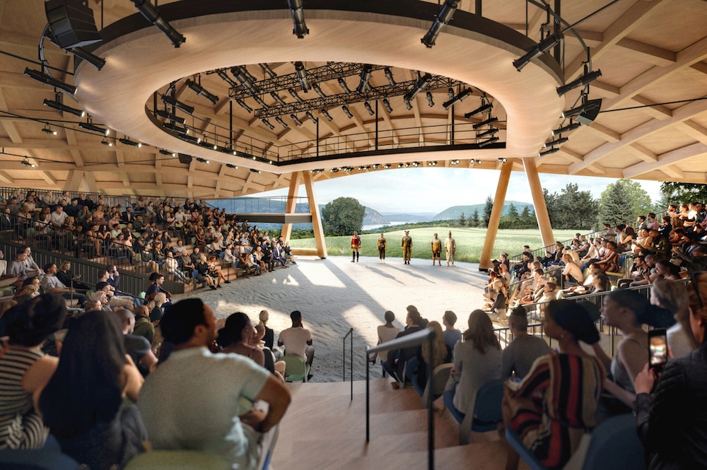 This is a rendering of the view from inside the open-air theater.