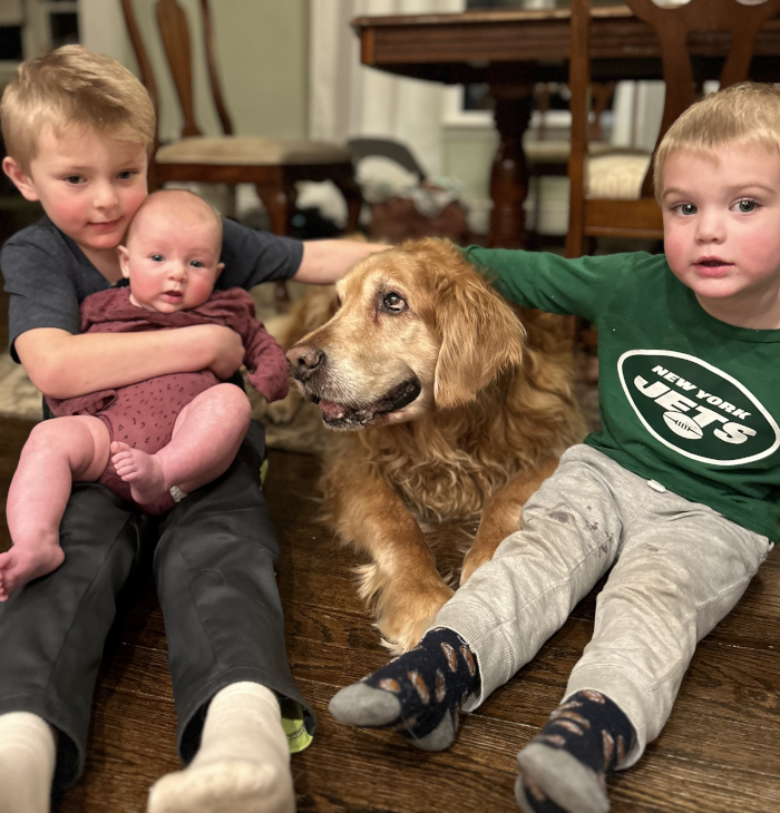 Walsh children and dog