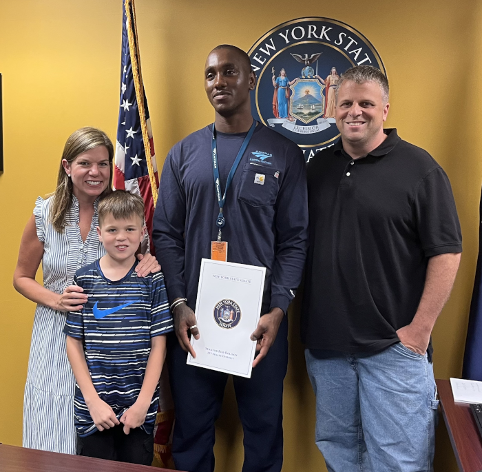 Galloway is shown with Kelly and Jared and their son, Eamon.