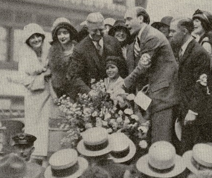 Jackie Coogan (center) in Times Square in August 1924
