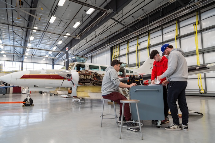 Students at Dutchess Community College can study aviation maintenance.