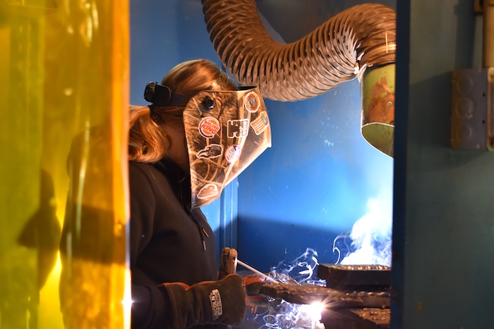 A welding and fabrications student at Dutchess BOCES Photo provided
